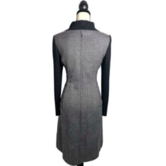 Vintage Tweed Wool Collared Knee Length Sheath Office Dress - Picture 3 of 11